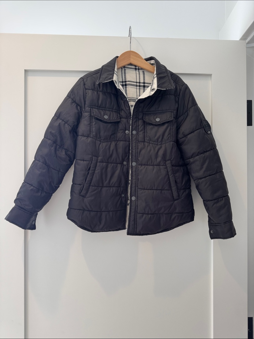 Kids Quilted Puffer Jacket - Black